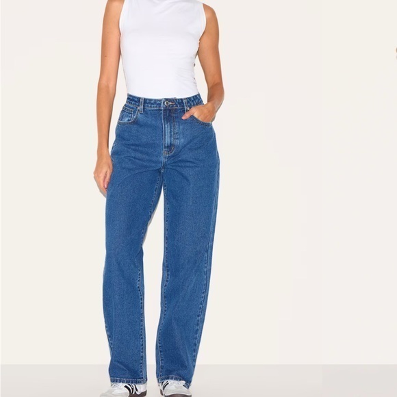 PrettyLittleThing Denim - PrettyLittleThing Boyfriend Indigo Denim Woman Jeans
